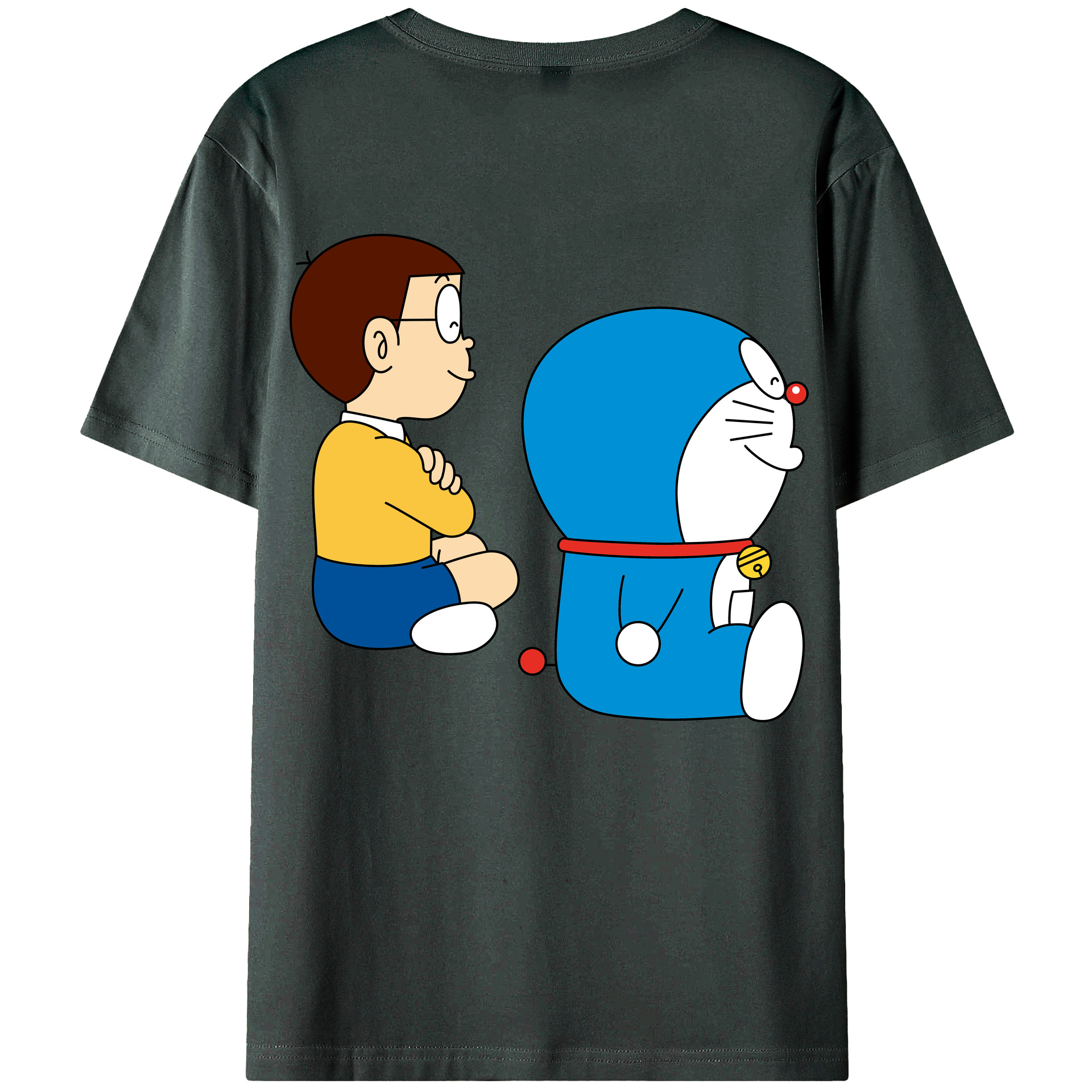 （画像用） ドラえもん 野比 のび太 Doraemon Nobita Nobi 綿100％ メンズ半袖Tシャツ（バックプリント） 通気性